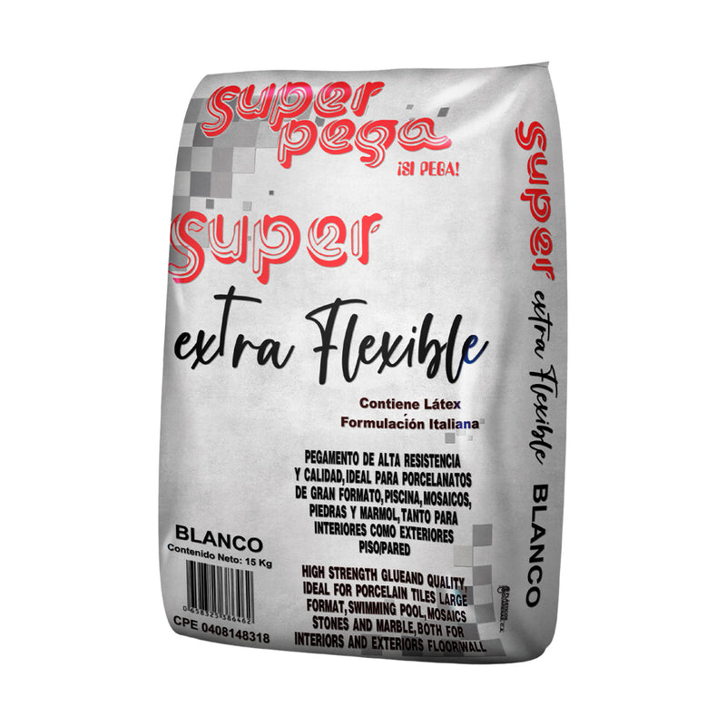 Pego Blanco Extra Flexible 15 Kg Marca Super Pega