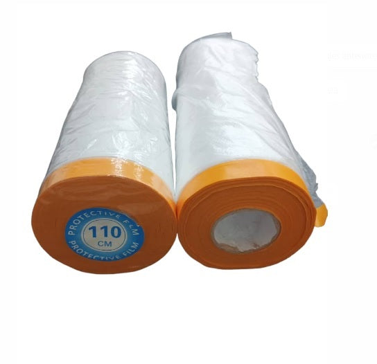 Pelicula Protectora P/ Pintar Con Adhesivo 180 Cm X 33 M X 9 Mic Rollo Transparente Marca Dk