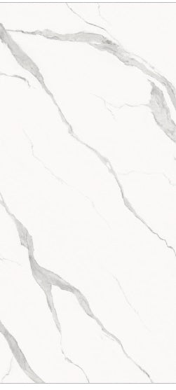 Piedra Sinterizada Mate De 1,20 Mts X 2,40 Mts (2.88 Mt2) Espesor 6 Mm Calacatta Slim Marca Overland