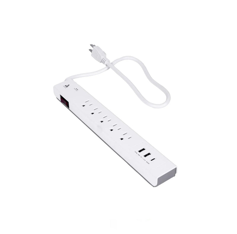 Regleta 5 Tomas Sup P 120 V Toma Usb / Usb C Cab. 0.90 Mts Ref. Gmt-5R3U-C / 008414 Marca Exceline