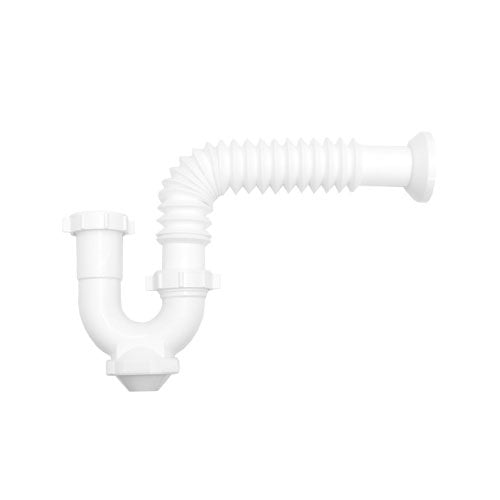 Sifon / Colector Para Lavamanos Y Fregadero C/Registro Y Salida Corrugada Ref. P-B9065 Marca Coflex