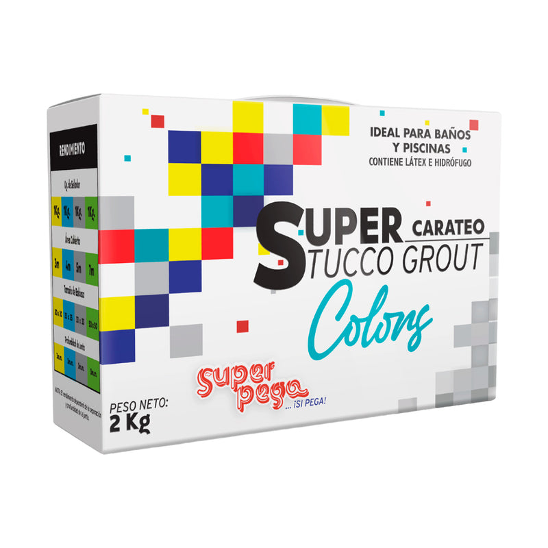 Super Stucco Grout Carateo / Sellador De Juntas 2 Kg Color Blanco Marca Super Pega