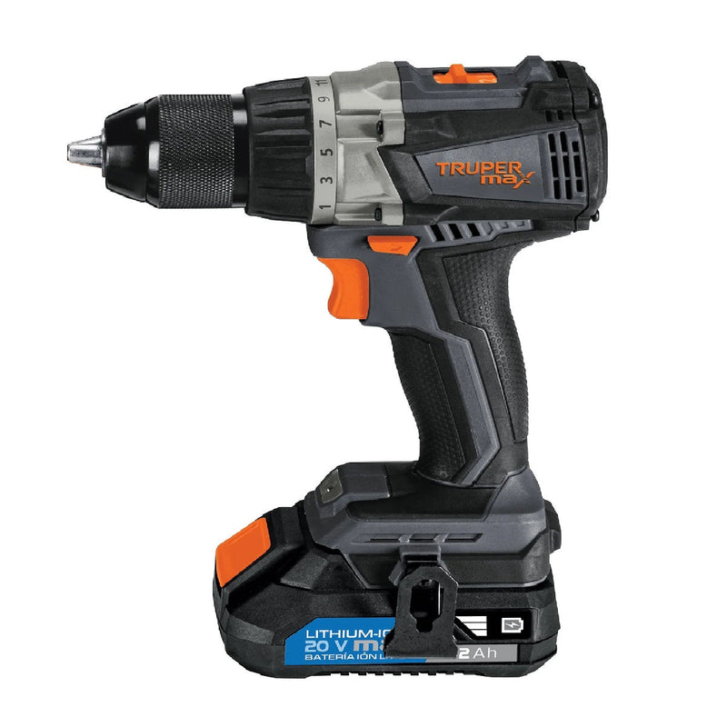 Taladro/Destorn Inalamb./ 1/2" 20V Led 2 Bat.Cargador+Mal Mod 101452 Max-20T Ref K1452 Marca Truper
