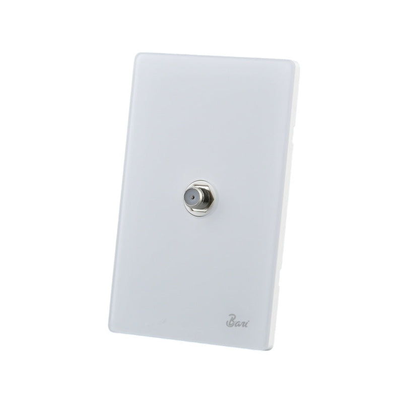 Toma Para Tv Serie Nebbia Color Blanco Mate Ref. Int.16.06 Marca Bari