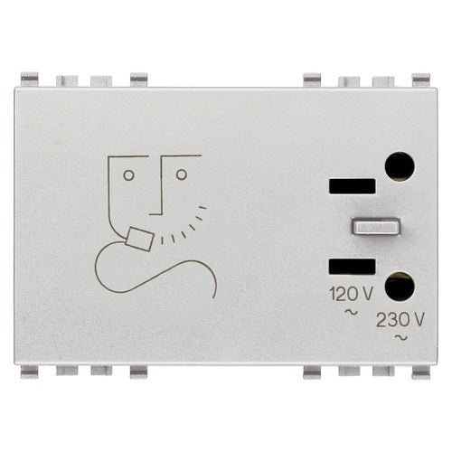 Tomacorriente Sencillo Para Afeitadora 230 V Color Next Eikon Ref. 20290.N Marca Vimar