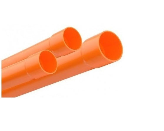 Tubo De Pvc Para Agua Servida Reforzado De 110 Mm X 3 Mts (4" X 3 Mts) Naranja Ref. T10243 Uniteca
