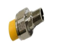 Union Con Rosca Macho De 25 Mm X 3/4" Linea Amarilla Ref. Dsi202A Marca Donsen