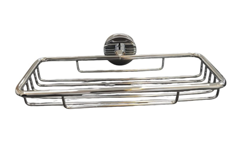 Jabonera Y Porta Esponja Rectangular Metal Cromado Serie Hotel 9" X 3 1/2" Ref. 37Jab051 Marca Fp