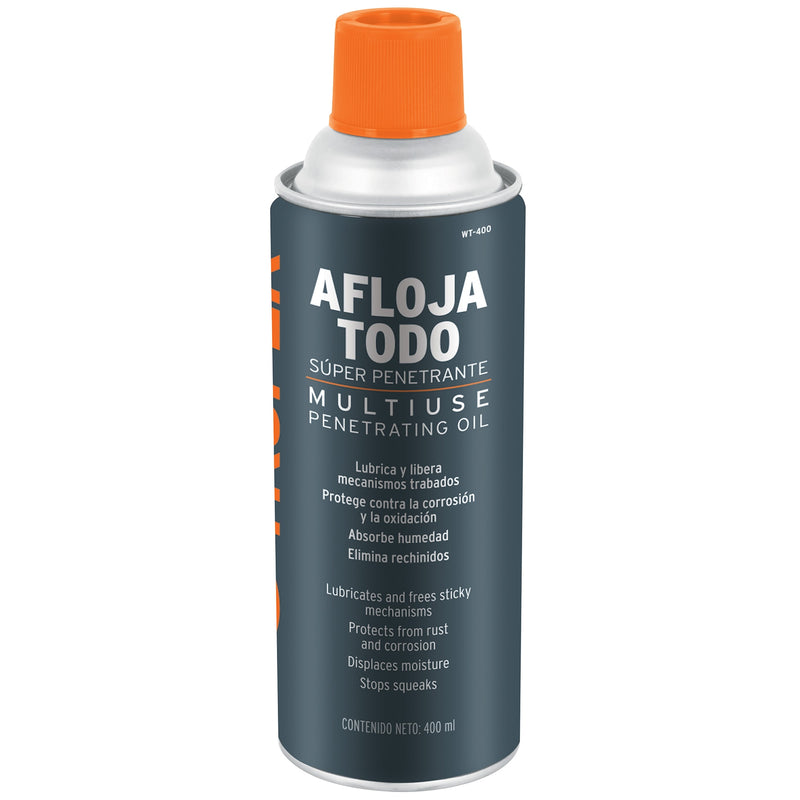 Aceite Spray / Lubricante Protector Afloja Todo 400 Ml Mod.Wt-400 Ref.13471 Marca Truper