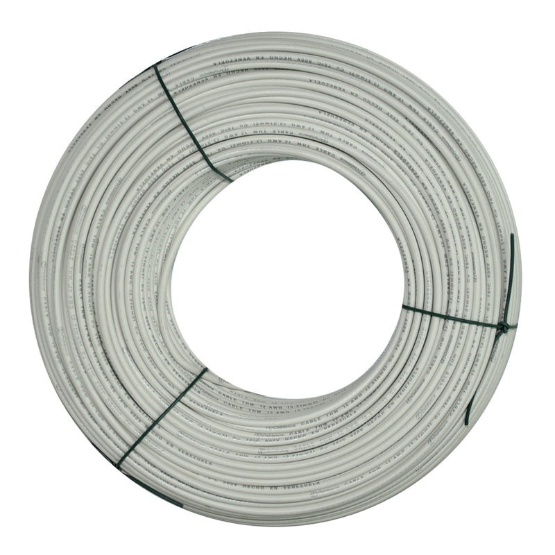 Cable Thw Nro. 6 Awg 75°C 600V / Color Blanco Rollo 100 Mts Marca Cablesca