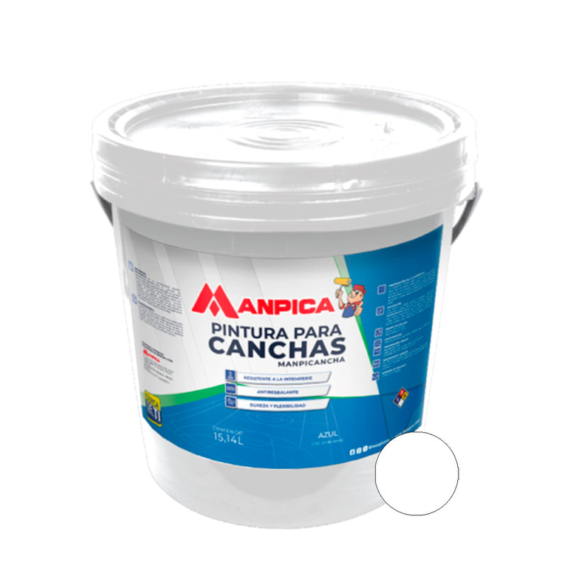 Pintura Para Cancha Color Blanco Cuñete De 4 Gl Ref. Cmc-100-40 Marca Manpica
