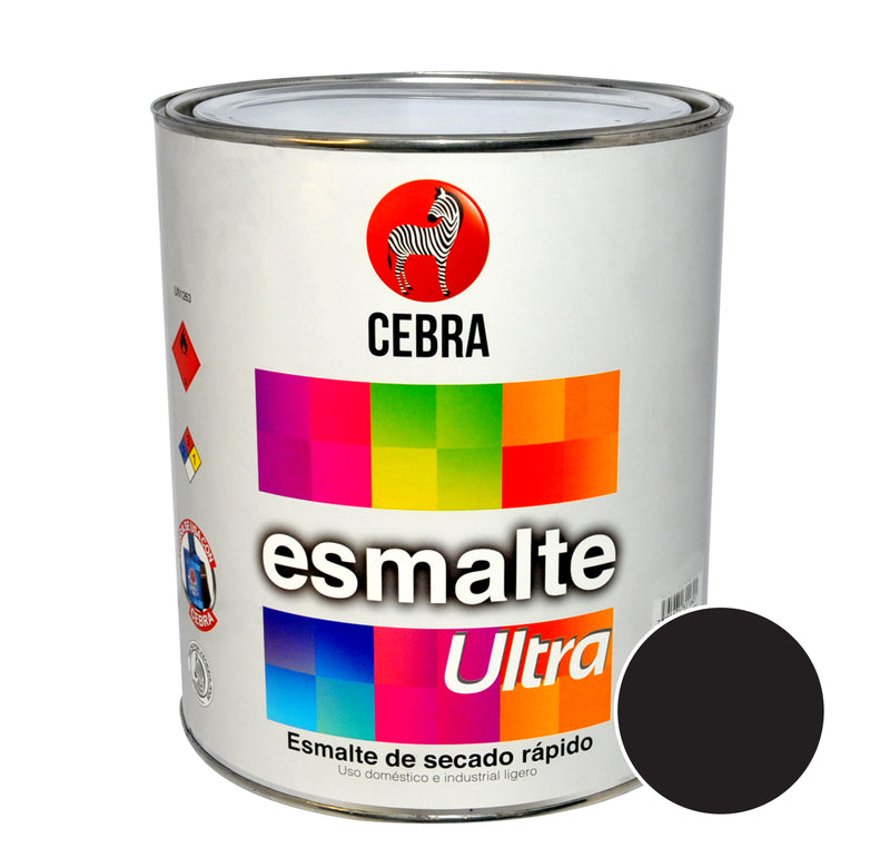 Esmalte Clase B Serie Ultra Color Negro De 1 Gl Ref. 3118-001 Marca Cebra