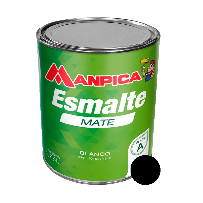 Esmalte ( Mate ) Premium Tipo A Color Negro 1 Gl Ref. Ses-801-10 Marca Manpica