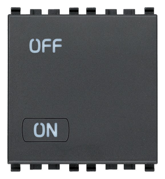 Interruptor Sencillo ( Taco ) 2 Mod. 2P 20 Ax 120-250V Color Gris Eikon Ref. 20016.2 Marca Vimar