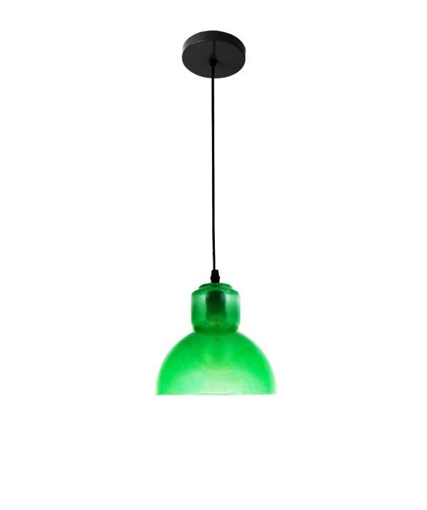 Lampara Colgante 60W E27 19,5 X 19,5 X 19 Cm Bell Glass Color Verde Ref. 00110408 Marca Pierrot