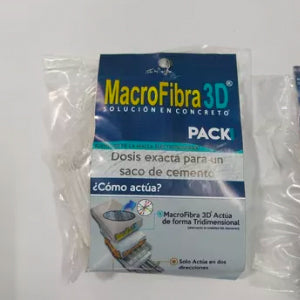Macro Fibra 3D ( Paq. 4 Dosis ) Marca Fiber Crete+