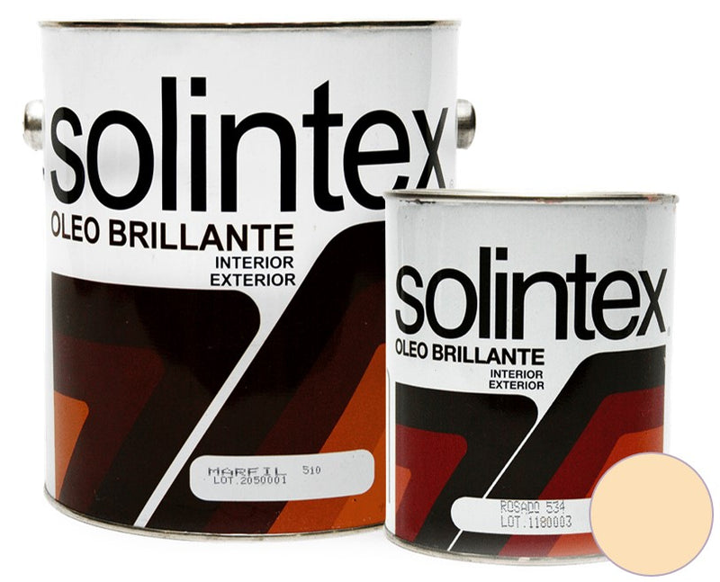 Pintura Oleo Brillante Color 511 1/4 Gl Color Marfil Clasico Marca Solintex