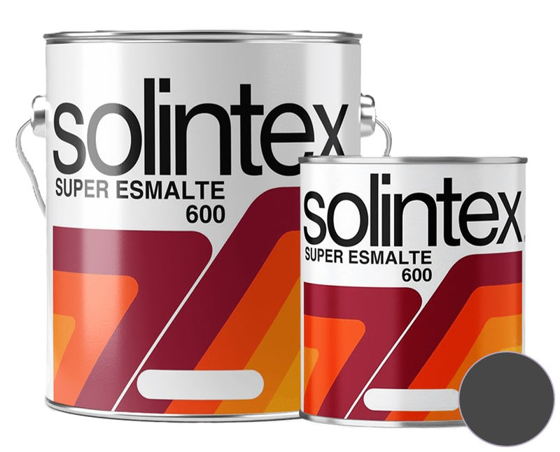 Pintura Super Esmalte 600 Secado Rapido 1/4 Gl Color Negro Mate Ref. 685-1.4G Marca Solintex