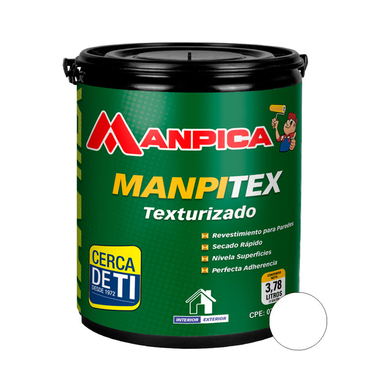 Pintura Texturizado Color Blanco 1 Gl Ref. Ttx-100-10 Manpitex Marca Manpica