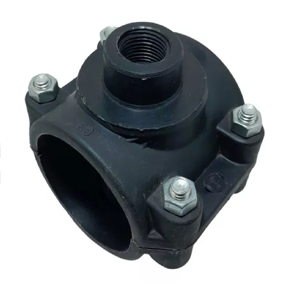 ABRAZADERA SIMPLE DE POLIETILENO PE 90 MM X 1/2" PARA RIEGO REF. CP90AS12 MARCA UNITECA