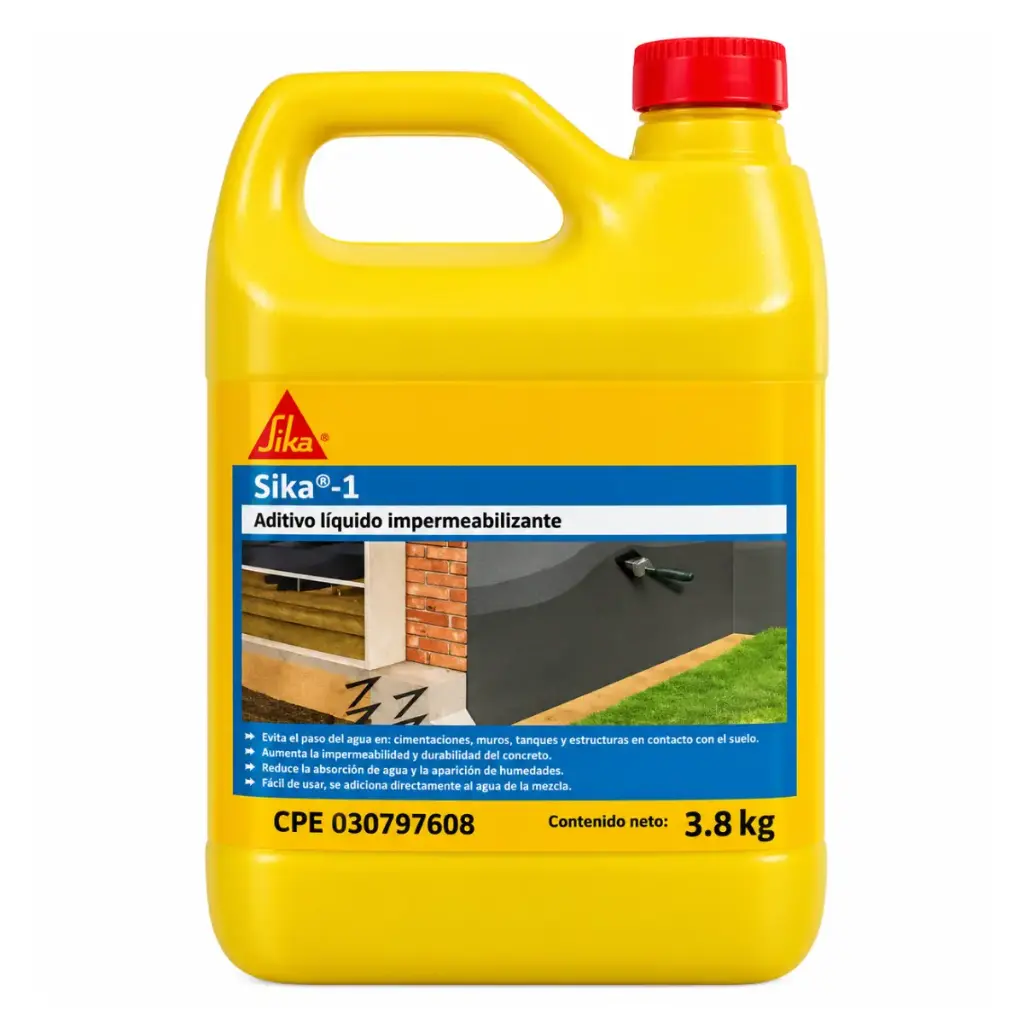 SIKA 1 - GALON ADITIVO HIDROFUGO IMPERMEABILIZANTE PARA CONCRETO REF. 110001 COD. 000835 MARCA SIKA