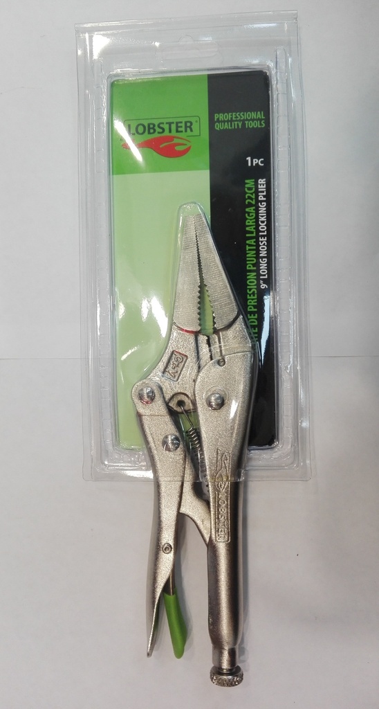 ALICATE PRESION PUNTA LARGA 9" 22 CM REF. 36004 MARCA LOBSTER
