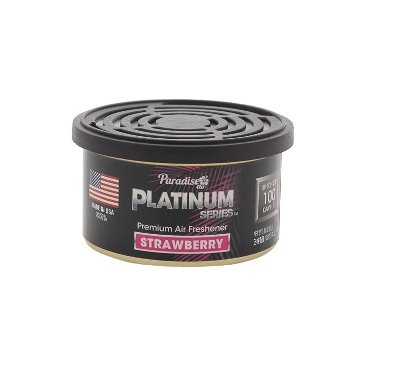 AMBIENTADOR ORGANICO PARA CARRO SERIE PLATINUM AROMA FRESA / STRAWBERRY REF. 031003 MARCA PARADISE