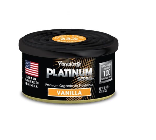AMBIENTADOR ORGANICO PARA CARRO SERIE PLATINUM VAINILLA REF. 031003-VAINILLA MARCA PARADISE