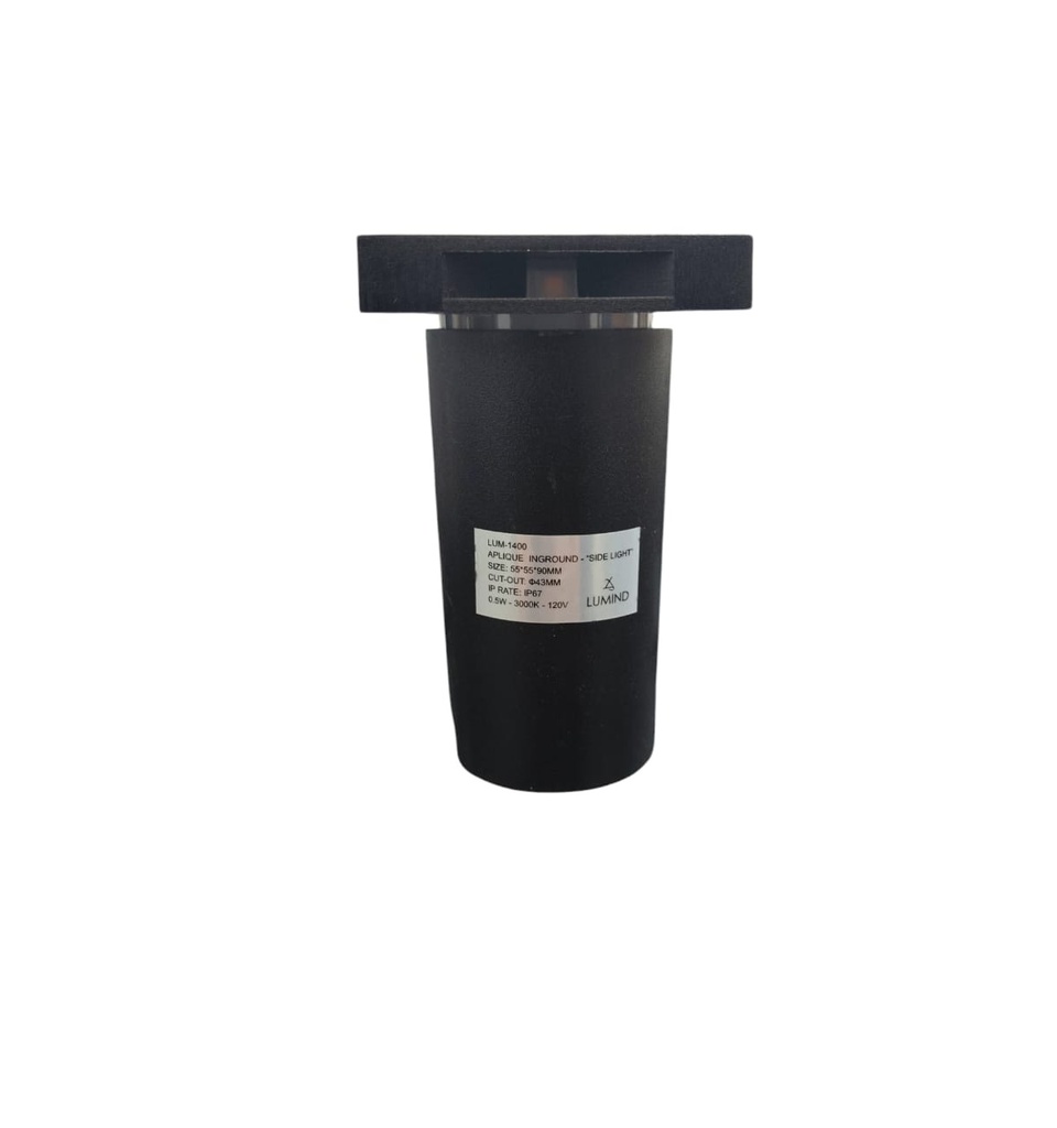 APLIQUE / LUMINARIA INTEGRADA PISO 0,5 W 3000K 120 V IP67 5,5 X 5,5 X 9 CM REF.LUM-1400 MARCA LUMIND