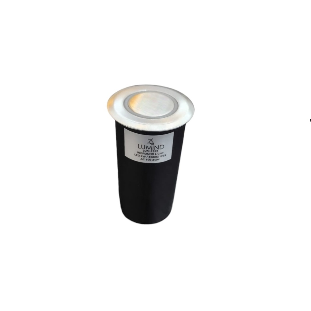 APLIQUE / LUMINARIA REDONDA PISO 2 W 3000K 100-240V IP65 ACERO INOX REF. LUM-1352 MARCA LUMIND