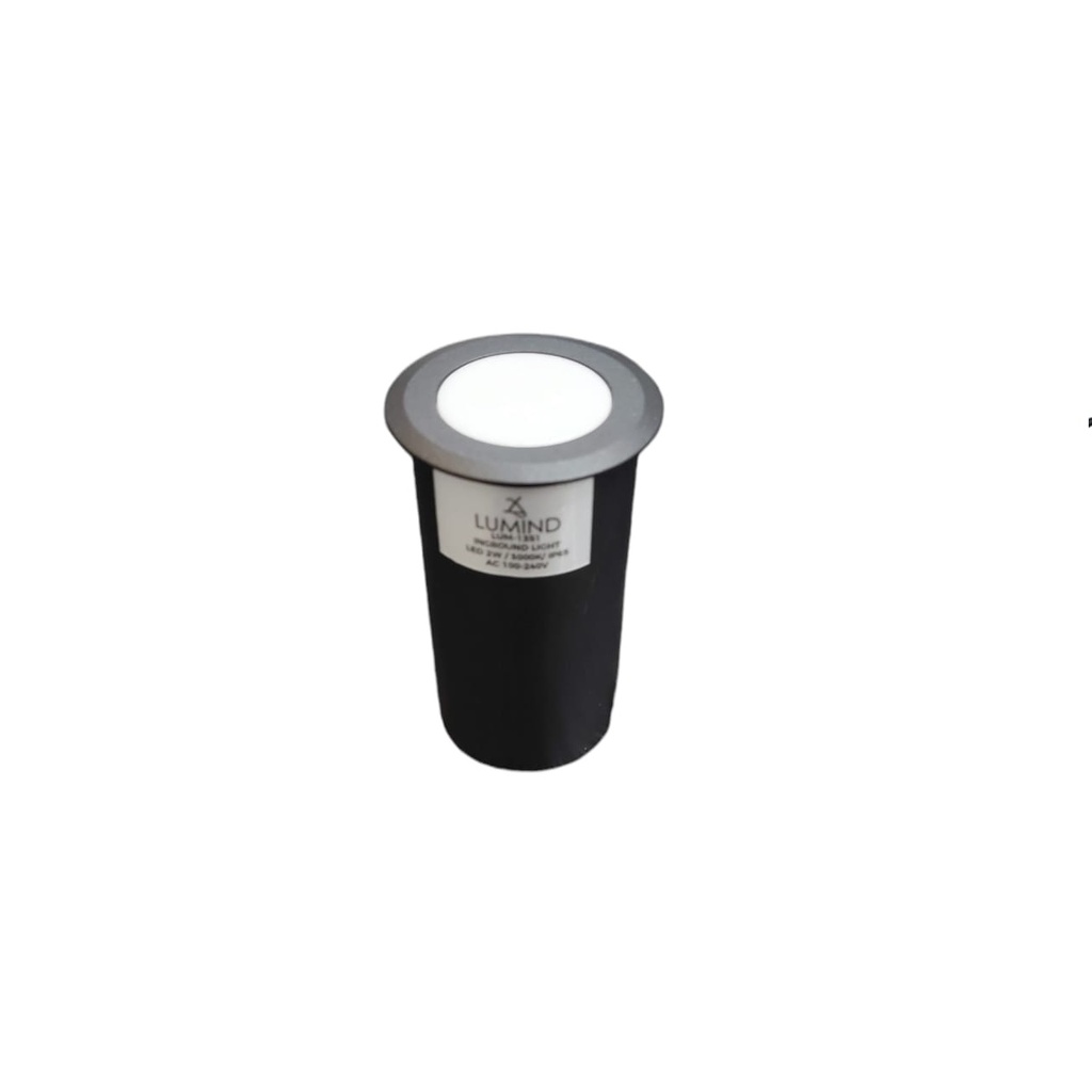 APLIQUE / LUMINARIA REDONDA PISO 2 W 3000K 100-240V IP65 NEGRO REF. LUM-1351 MARCA LUMIND