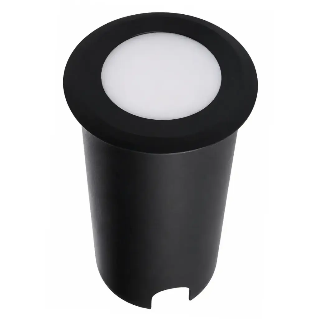 APLIQUE / LUMINARIA REDONDA PISO 2 W 3000K 100-240V IP65 NEGRO REF. LUM-1351 MARCA LUMIND
