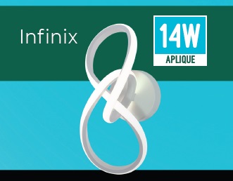 APLIQUE DECORATIVO INIFINIX 14 W 3 TONOS 110-260V CONTROL POR INTERR. C/ BLANCO REF 31060124 LUCERNA
