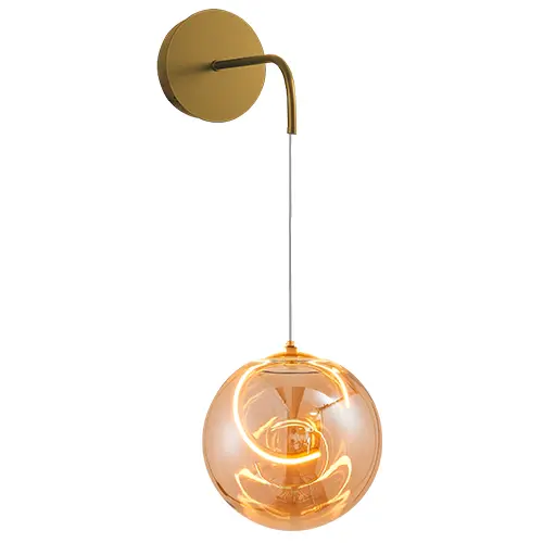 APLIQUE PARED 5 W 110-260V 3 TONOS CONTROL POR INTERRUP. C/ ORO - VIDRIO REF S-AMBAR-A-VO LUCERNA