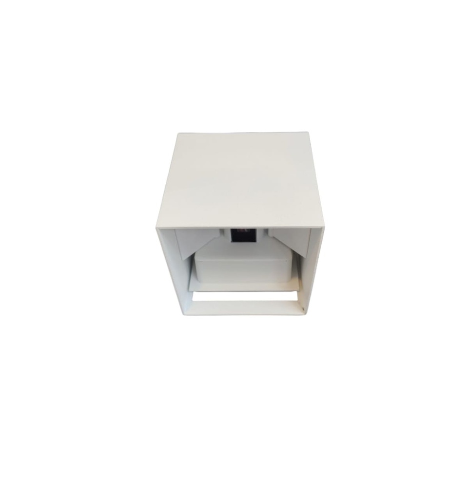 APLIQUE PARED INTEGRADO 2 X 3W 3000K IP54 85-265V 10X10X10CM CUBO BLANCO REF. LUM-967 MARCA LUMIND