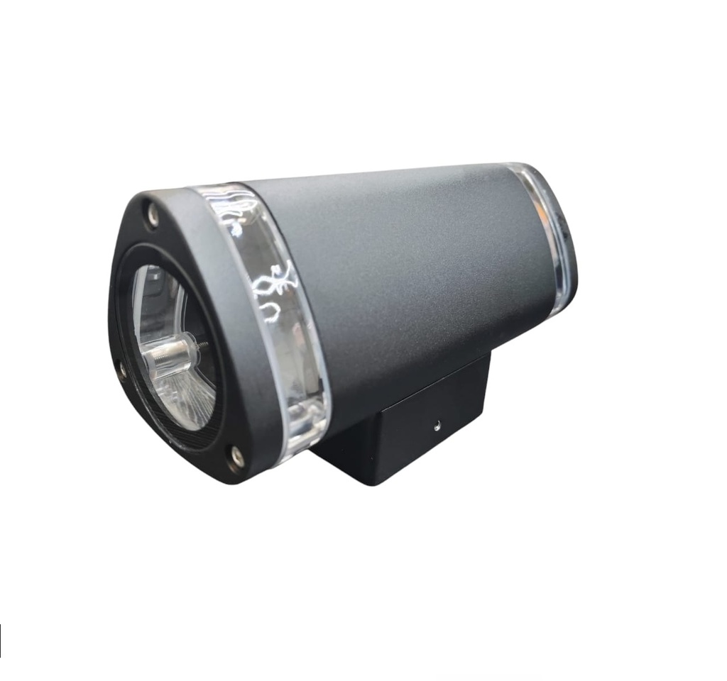 APLIQUE PARED P/ DICROICO GU10 X 2 CILINDRO 8 CM X 19 CM X 10,2 CM UP&DOWN NEGRO REF LUM-1459 LUMIND