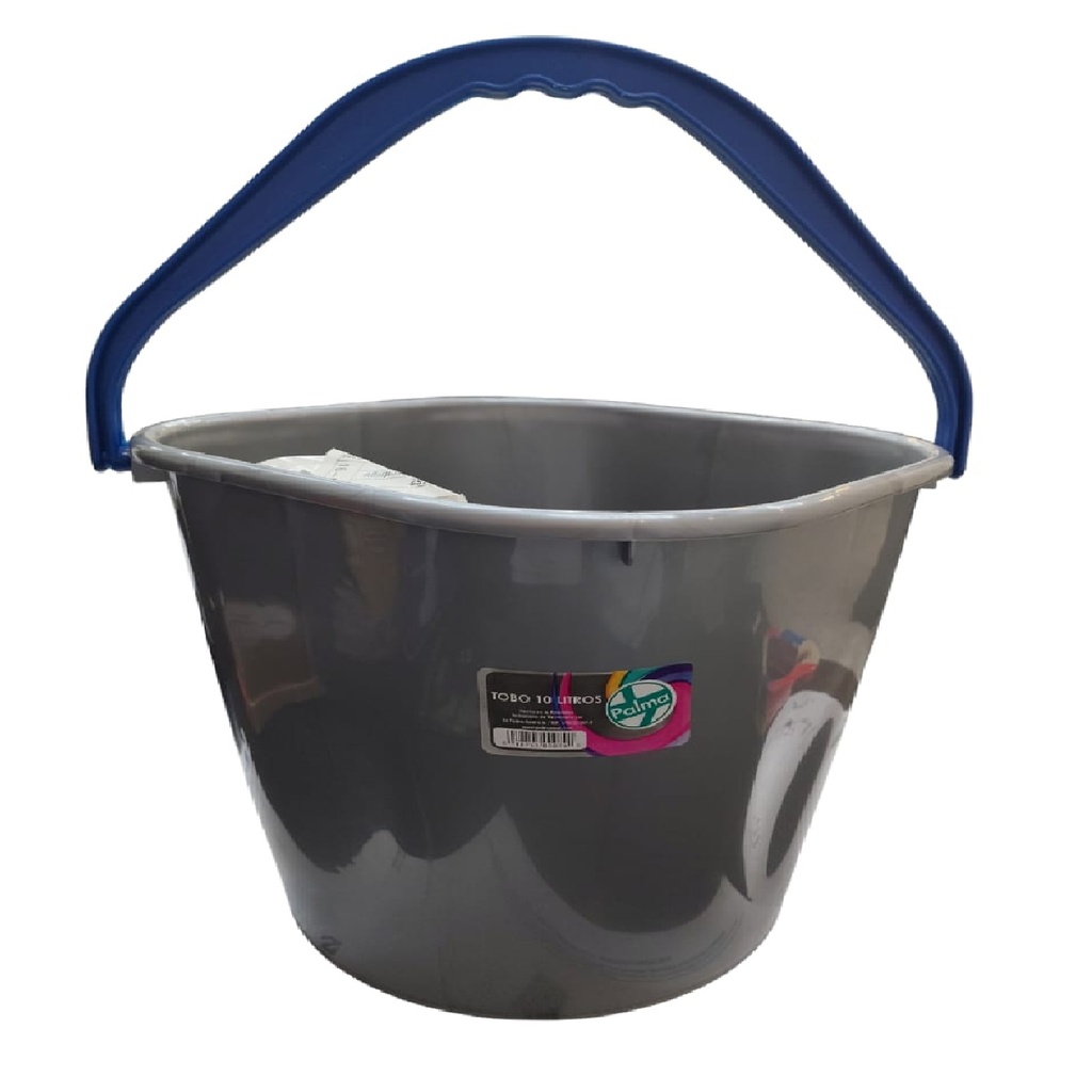 BALDE / TOBO PLASTICO CUADRADO 10 LTS CON ASA COLOR GRIS REF. 000791 / 40403015 PALMA REAL