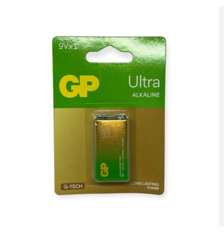 BATERIA / PILA ALCALINA ULTRA 9 VOLTIOS MOD.GP1604AUA21-5GSBC1 (01 UND) REF. 034688 MARCA GP