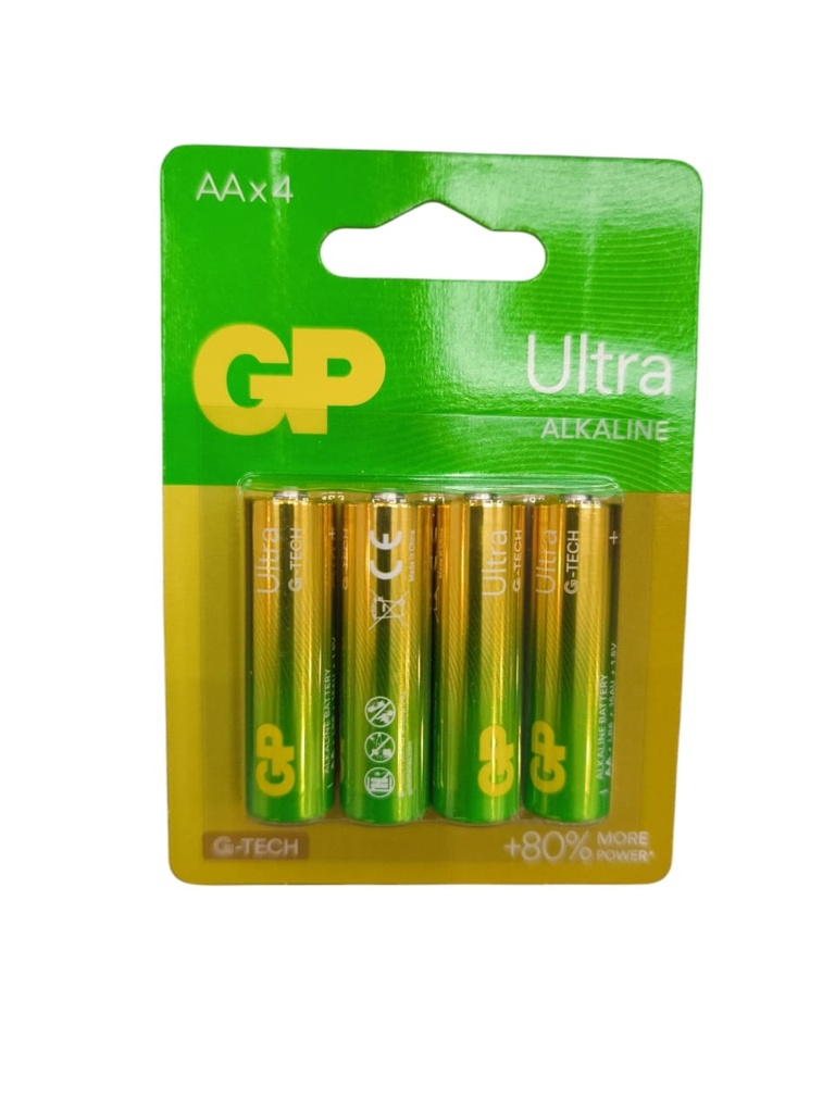 BATERIA / PILA ALCALINA ULTRA AA 1.5V ( BLISTER 4 UNDS) REF. GP15AUETA21-2GSBC4 / 027598 MARCA GP