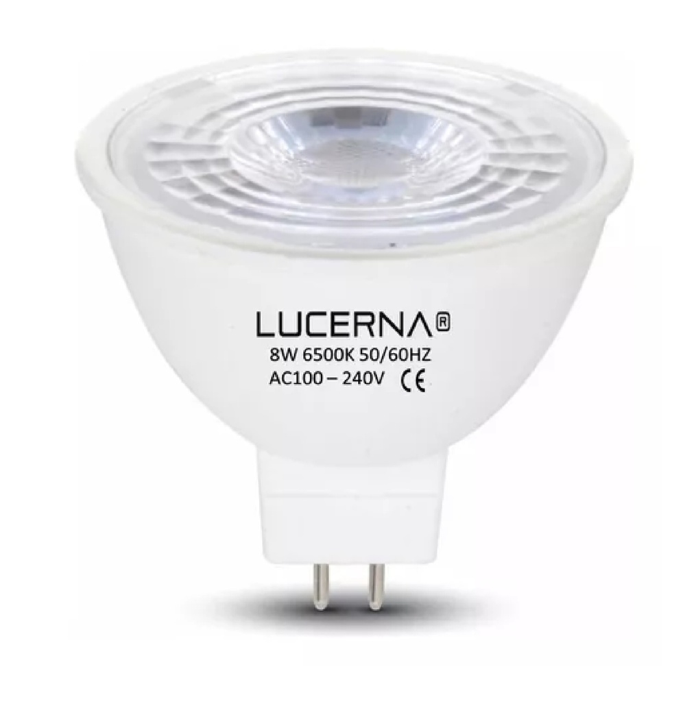 BOMBILLO DICROICO LED MR16 8 W 6500 K 640 LM 50 - 60 HZ AC 100 -240 V COD. 131358 MARCA LUCERNA