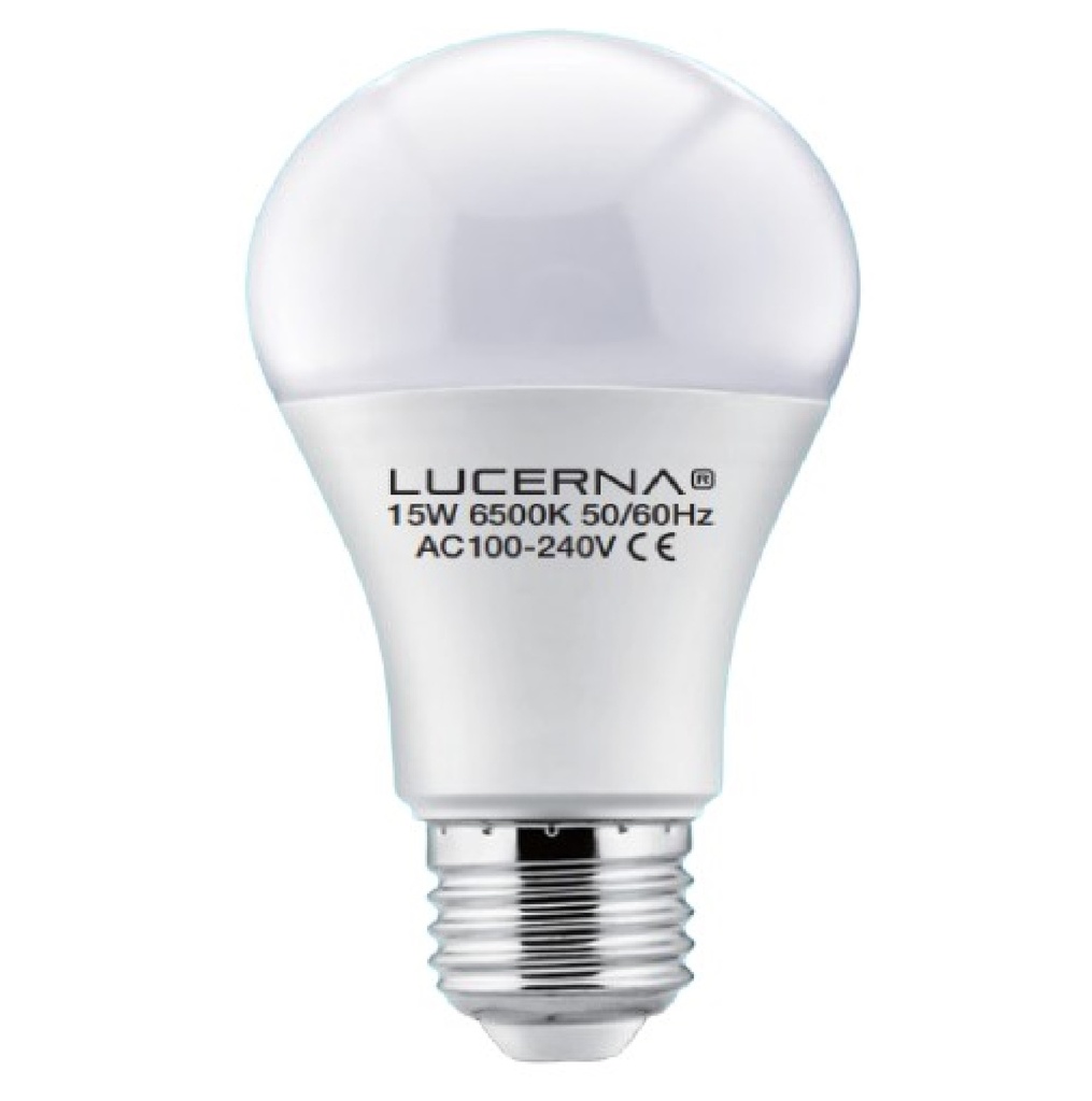 BOMBILLO LED TIPO BULBO 15 W E27 6000 K (LUZ FRIA) MULTV 100 - 240 V REF. 15WA60 MARCA LUCERNA