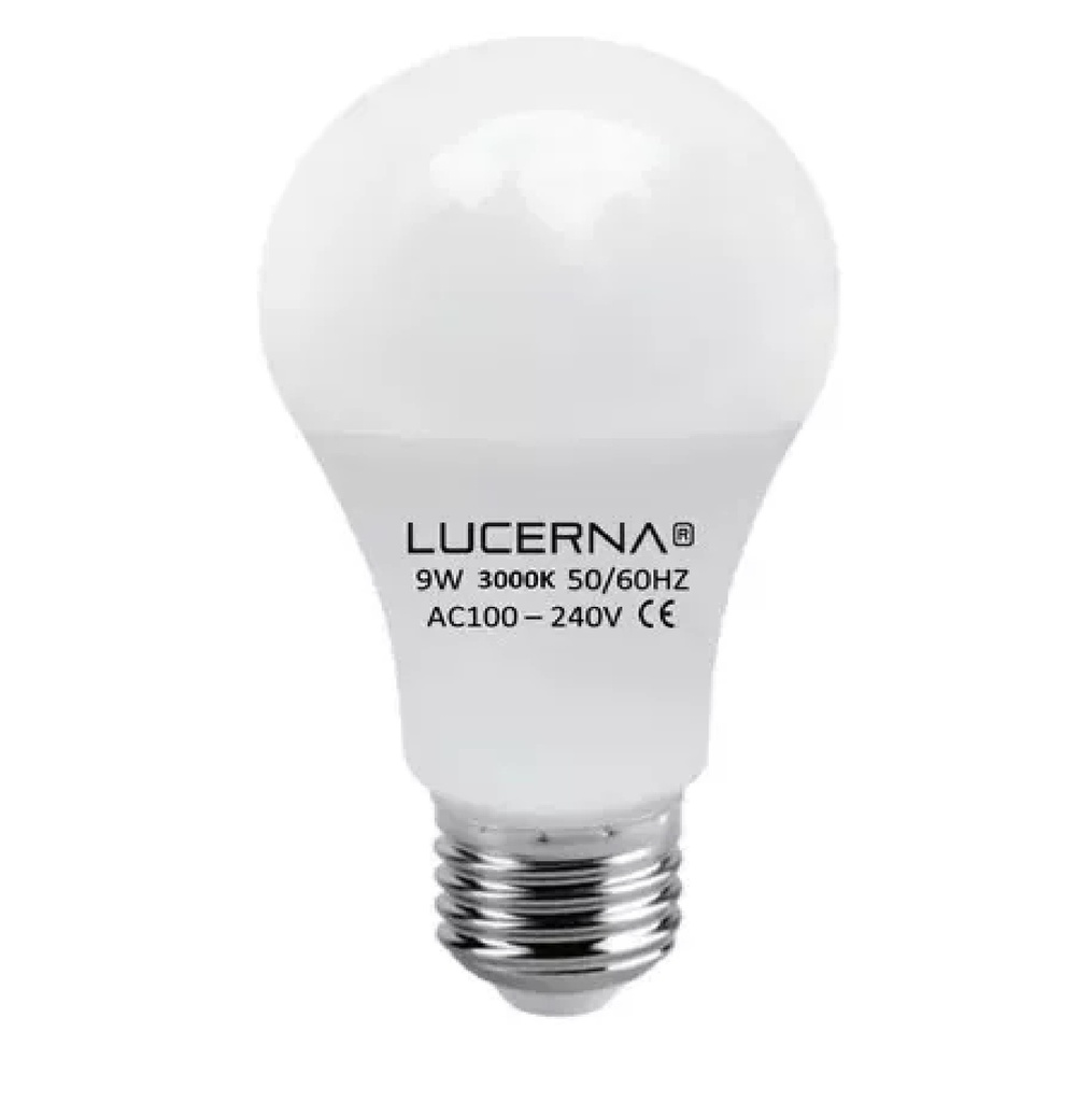 BOMBILLO LED TIPO BULBO 9 W E27 3000 K (LUZ CALIDA) MULTV 100 - 240 V REF. 15WA603K MARCA LUCERNA