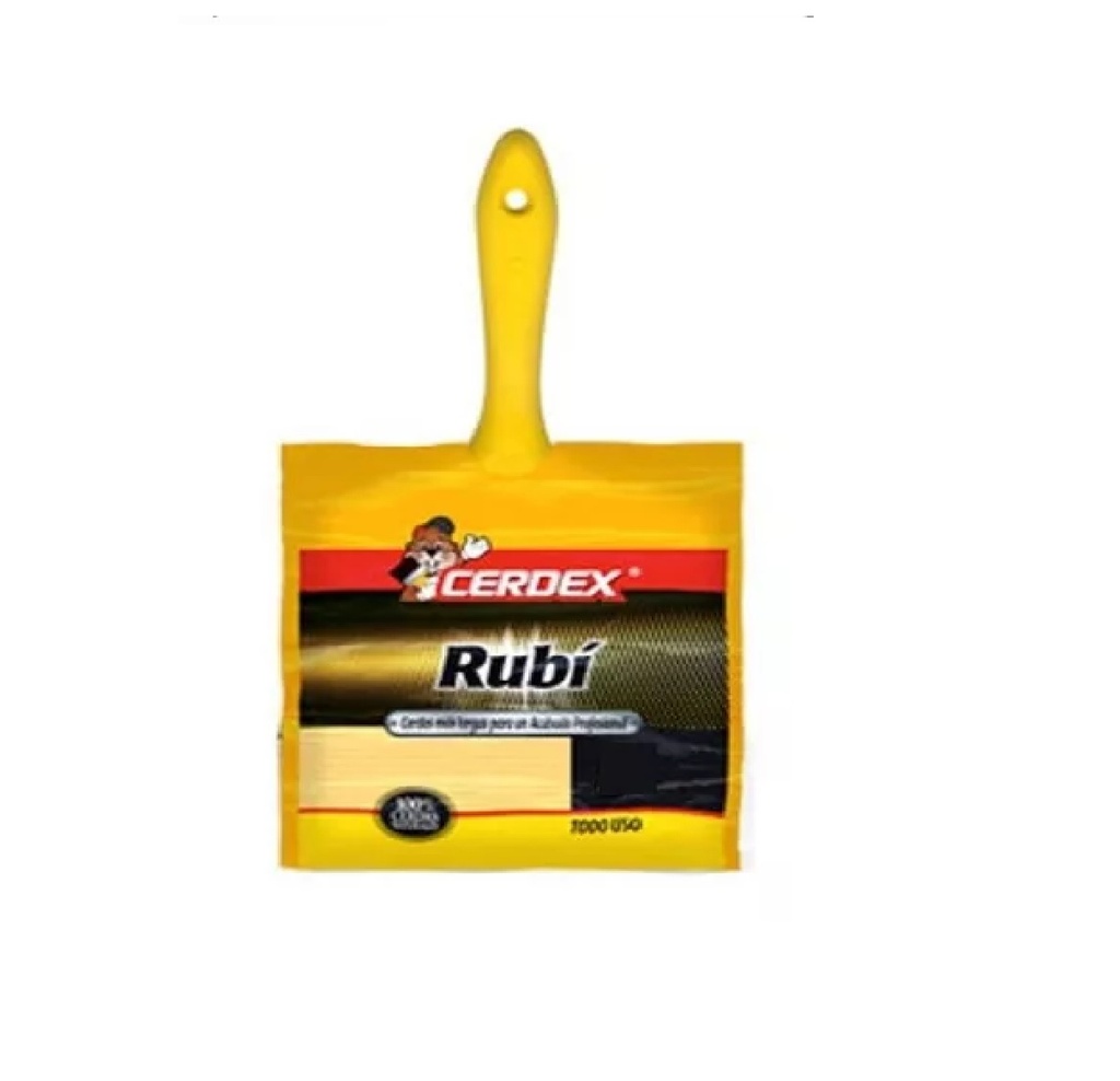 BROCHA DE 3" MOD. RUBI MANGO AMARILLO REF. 143302 MARCA CERDEX