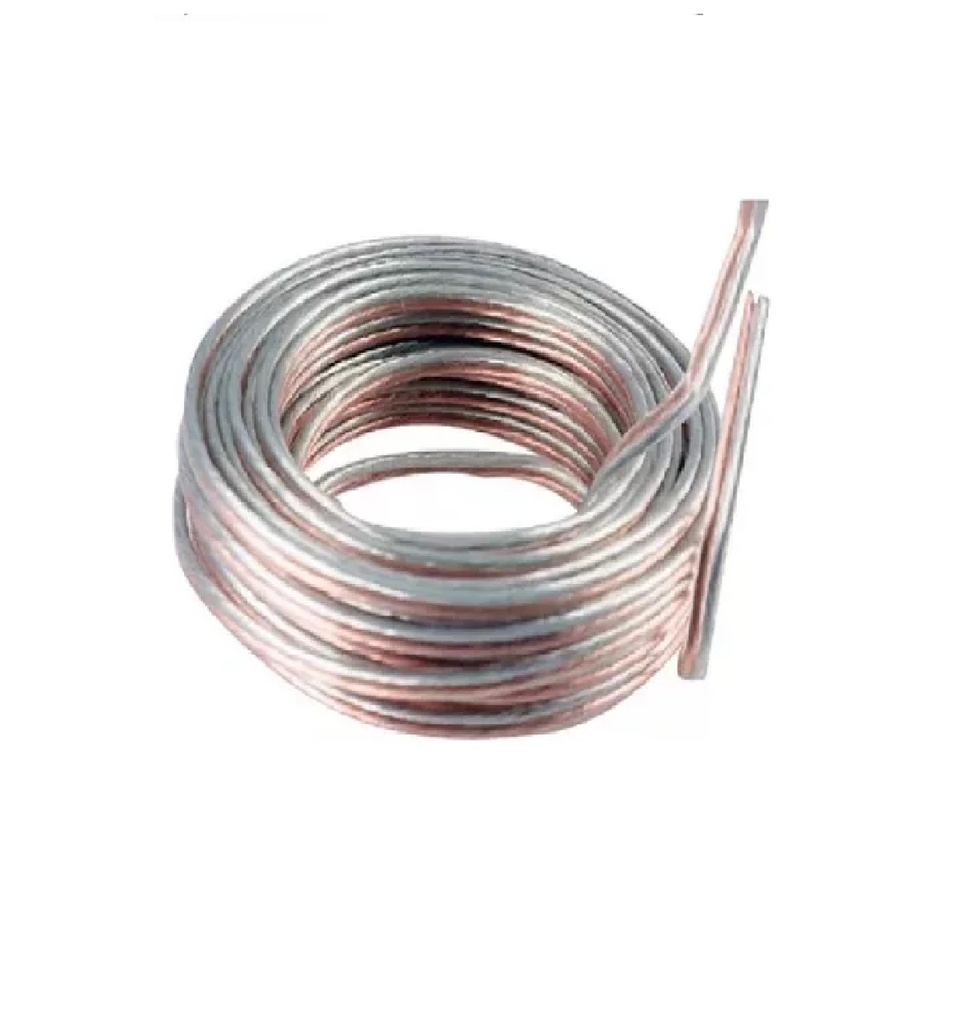 CABLE SPT NRO. 2 X 16 60 °C 300V / COLOR CRISTAL / TRANSPARENTE ROLLO 100 MTS MARCA CABLESCA