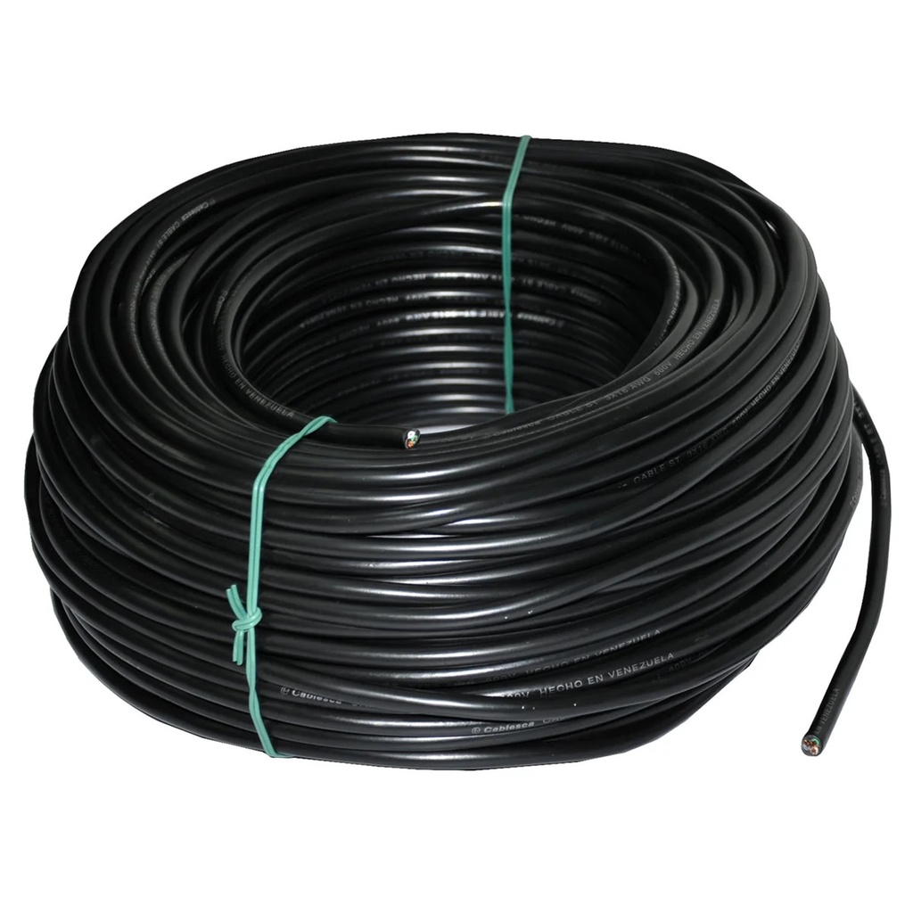 CABLE ST NRO. 2 X 16 AWG 75 / 100°C 600V / COLOR NEGRO ROLLO 50 MTS MARCA CABLESCA