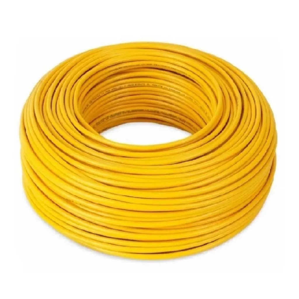 CABLE THHW NRO. 4 AWG 90°C 600V / COLOR AMARILLO ROLLO 100 MTS MARCA CABLESCA