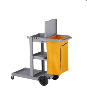 CARRITO DE LIMPIEZA CONSERJE MULTIFUNCIONAL C/RUEDAS C/BOLSA C/TAPA 3 NIVELES +PLATAFORMA BRILUX