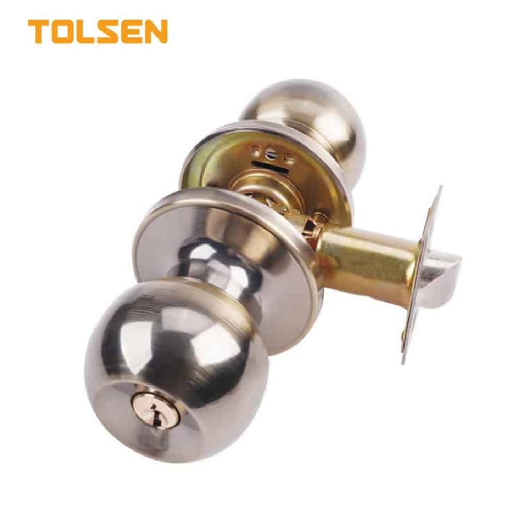 CERRADURA DE POMO / BOLA CON LLAVE BRONCE PARA DORMITORIO REF. 55161 MARCA TOLSEN