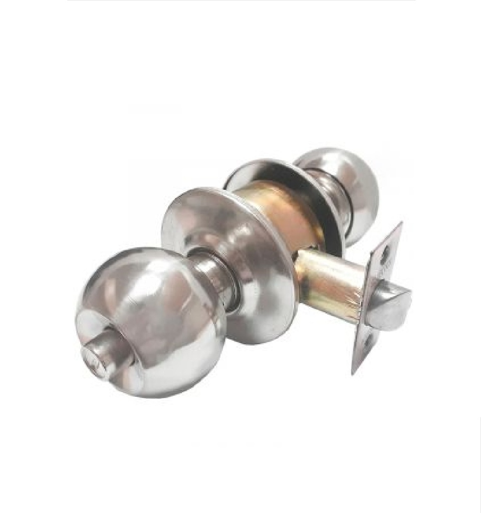 CERRADURA DE POMO / BOLA CON LLAVE P/ DORMITORIO CROMO MATE KINGLOCK REF.742673 / IDE-7202102 IDEACE