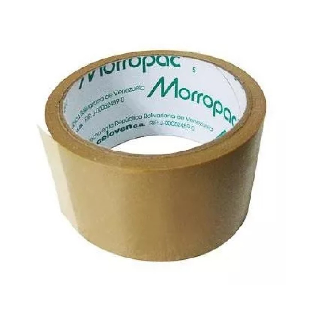 CINTA DE EMBALAR MORROPAC 48 MM X 35 MTS MARRON CORE VERDE REF. 2140PPM / 16-07-039 MARCA CELOVEN